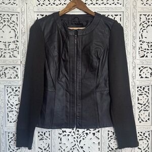 Vintage NWT Jaclyn Smith Chocolate Brown Lamb Skin Leather Jacket Sz Small‎